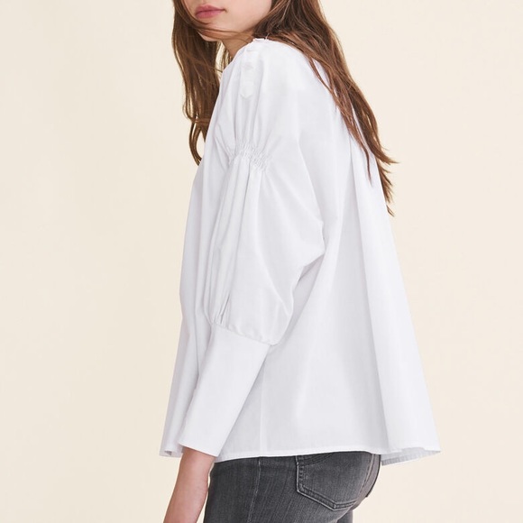 MAJE NWT CRISP WHITE COTTON BLOUSE SZ MED - Picture 5 of 5